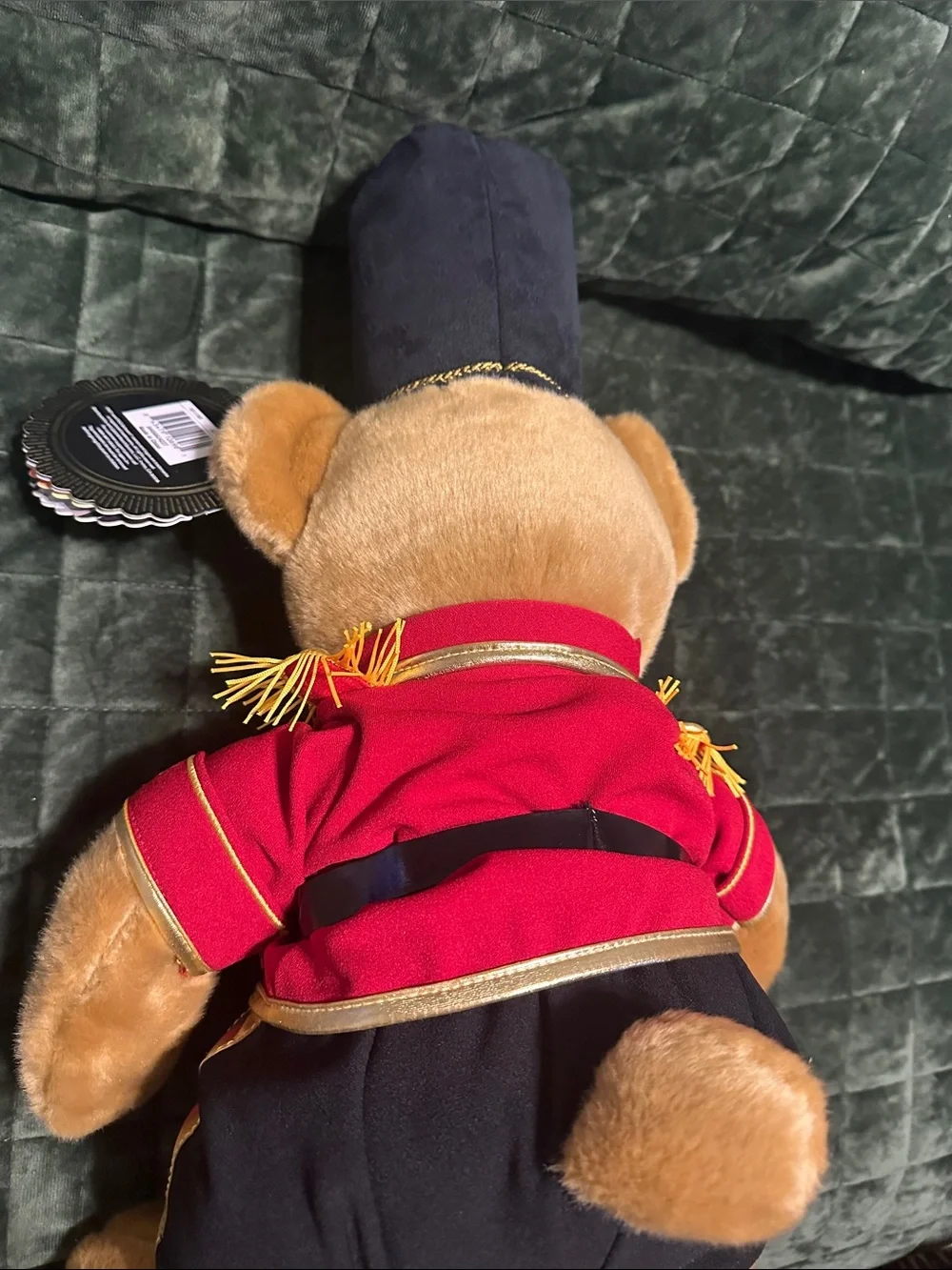 FAO Schwarz Red-Jacketed Tan Bear with Black Hat